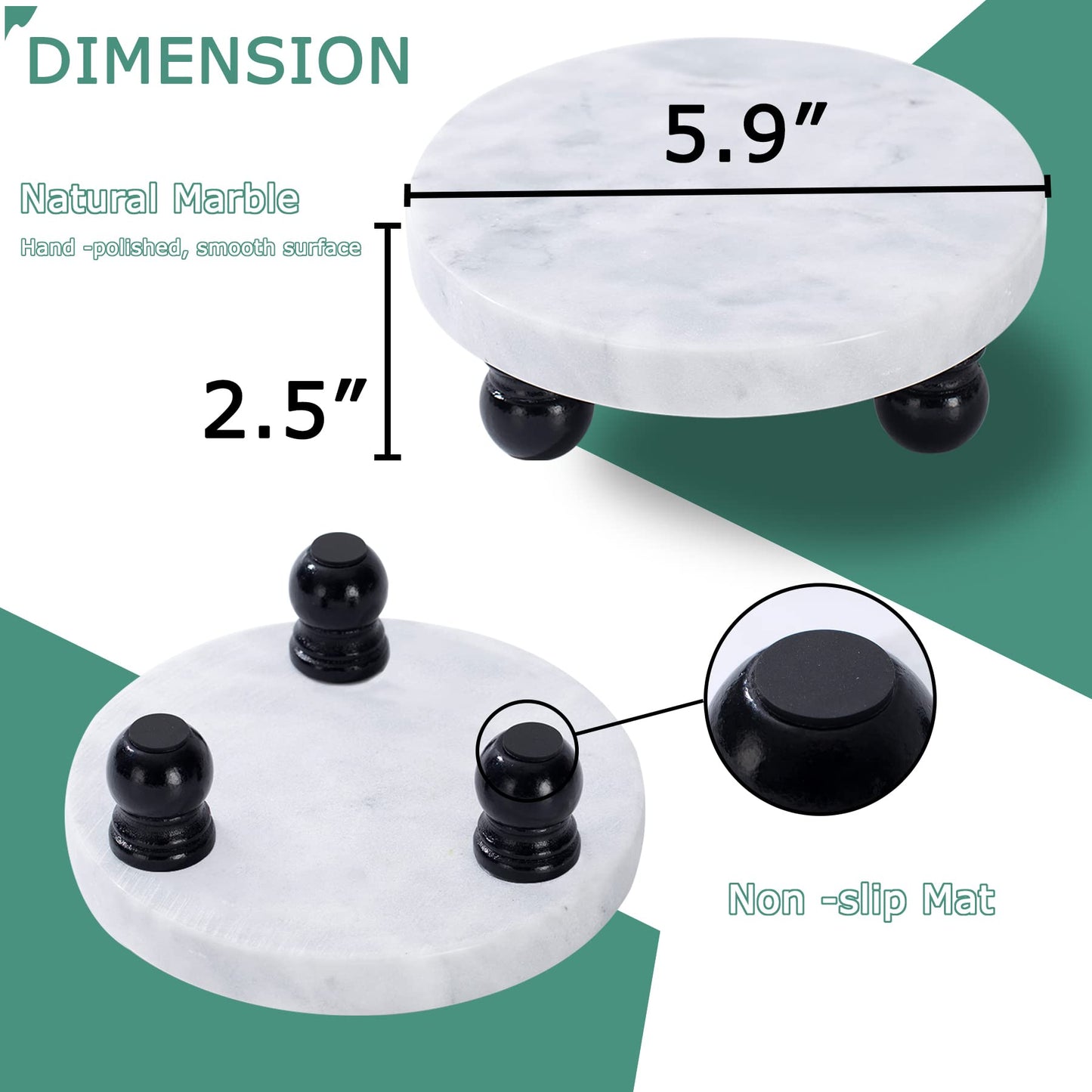 FasolaHome Decorative Marble Riser for Display - Cute Home, Bathroom, Kitchen Decor - Beautiful Pedestal Stand Uniquely Displays Your Decorations - Perfect Tray to Add Beauty