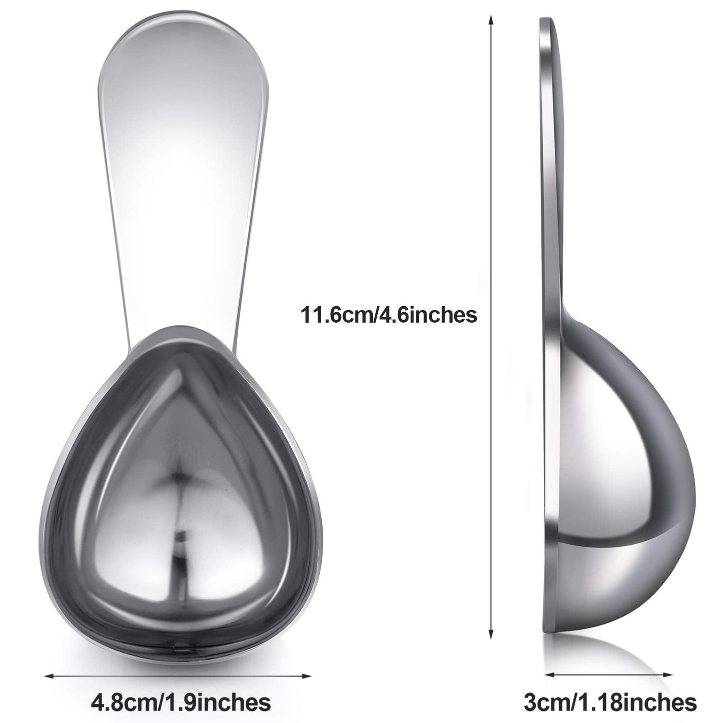 Patelai 3 Pieces Coffee Scoop Tablespoon Measuring Spoons Stainless Steel Coffee Scoops Short Handle Tablespoon for Tea Sugar Kitchen Gifts(30 ml,Silver)
