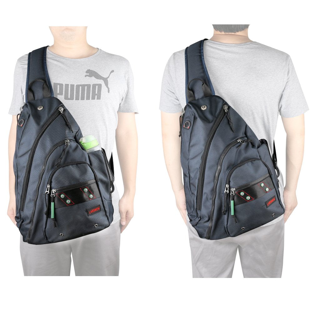 Sling Backpack, Sling Bag for Laptop, Crossbody Bag for Men, Larswon Shoulder Bag for Women, Laptop Backpack, Backpack