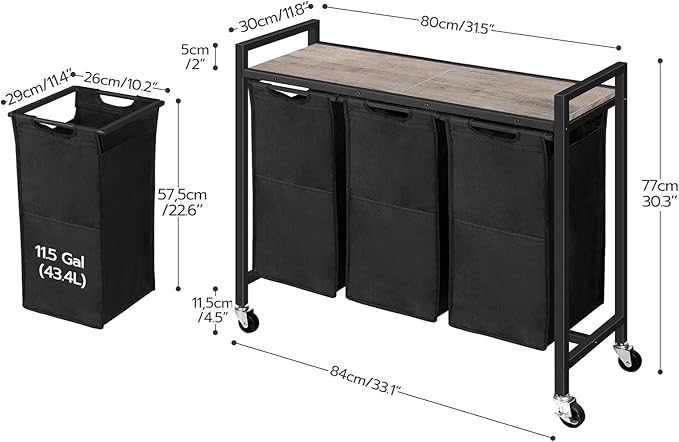 HOOBRO Laundry Sorter 3 Section, Laundry Hamper
