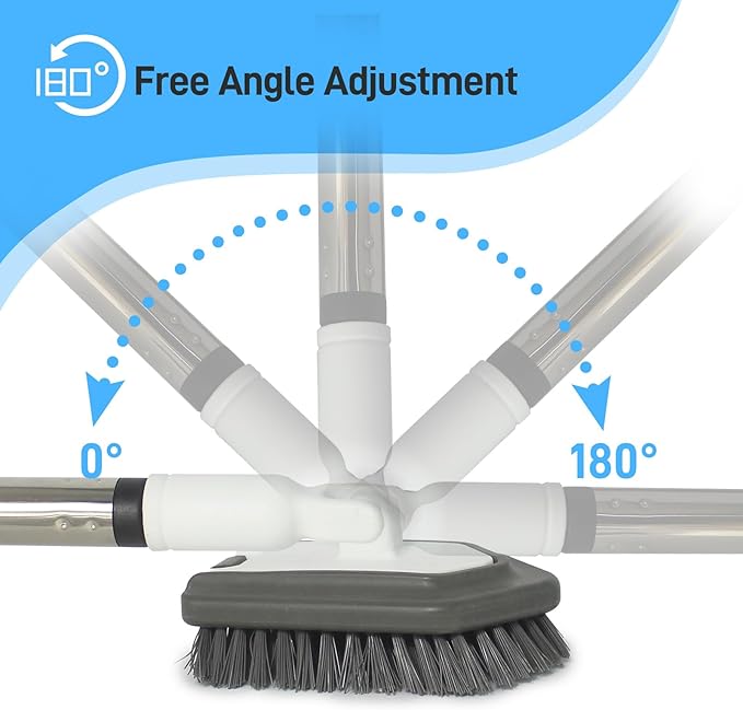Floor Scrub Brush, 5 in 1 Tile Tub Scrubber