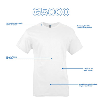 Gildan Men's 10-Pack Heavy Cotton Adult T-Shirt (G5000), White, Medium