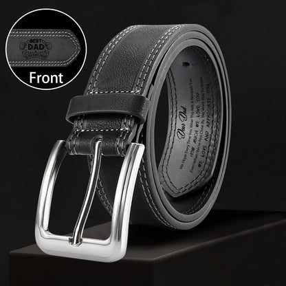 TATLETATLE Personalized Engraved Leather Belt for Dad Custom BEST DAD Leather Belt with Name for Dad Daddy Husband Grandpa on Fathers Day (Belt-C01)