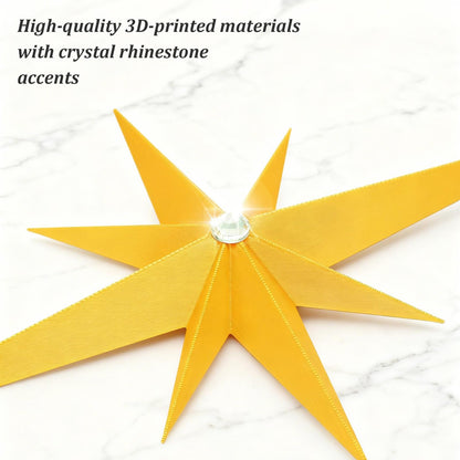 BreezeHug 6 Pcs Mid Century Modern Home Decor Star Art Wall Sculpture with Rhinestone Retro 3D Plastic Star Art Wall Sculpture Bling Diamonds Decor for Home Office Bedroom Entryway(Gold)