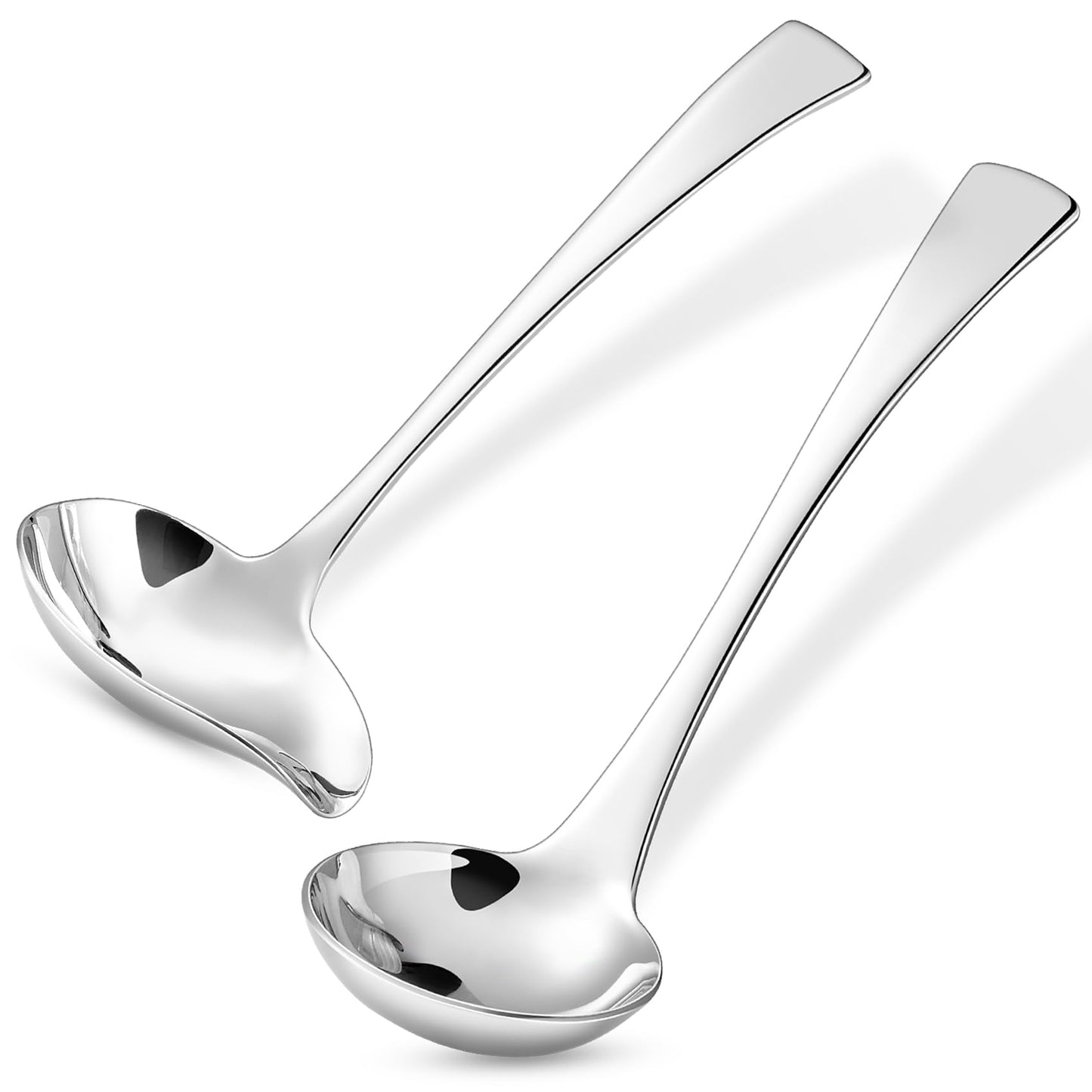 KEAWELL Premium Austin 1-Piece Sauce Ladle and 1 Piece Gravy Ladle, 18/10 Stainless Steel, Silver, Dishwasher Safe