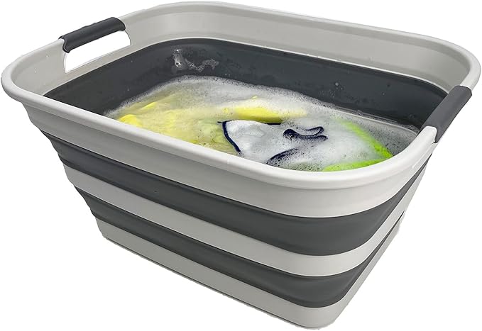 SAMMART Collapsible Plastic Laundry Basket