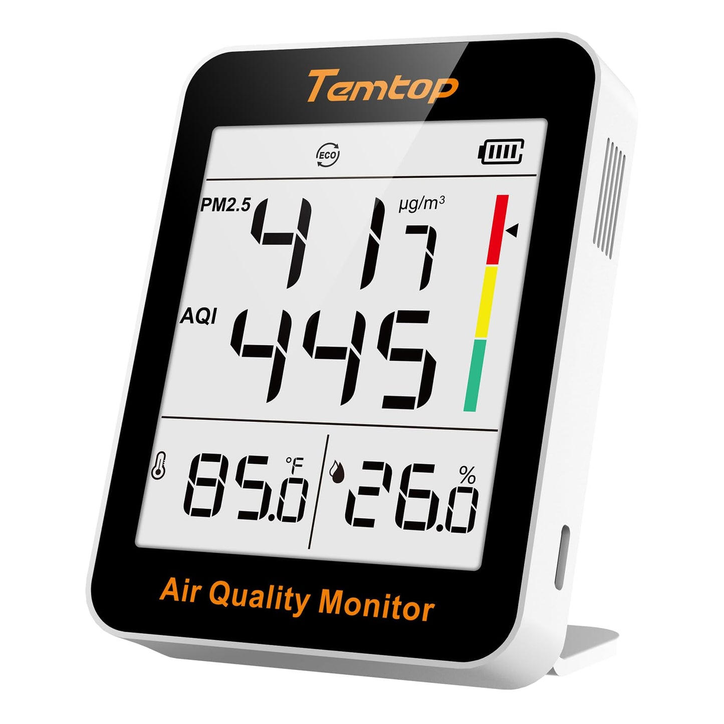 Temtop Air Quality Monitor PM2.5 Indoor Digital Hygrometer Thermometer Humidity Monitor for Home Office Bedroom Livingroom S1