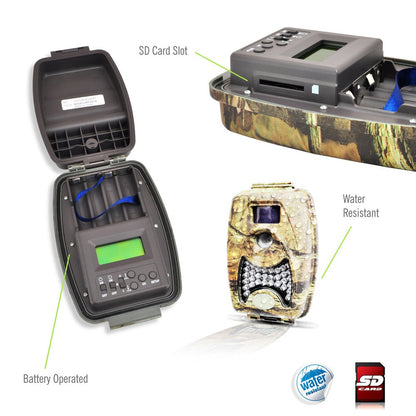 Pyle PHTCM38 Water Resistant Wild Game Trail Scouting Camera with Infrared Night Vision, Record Video, Snap Images and Invisible Flash