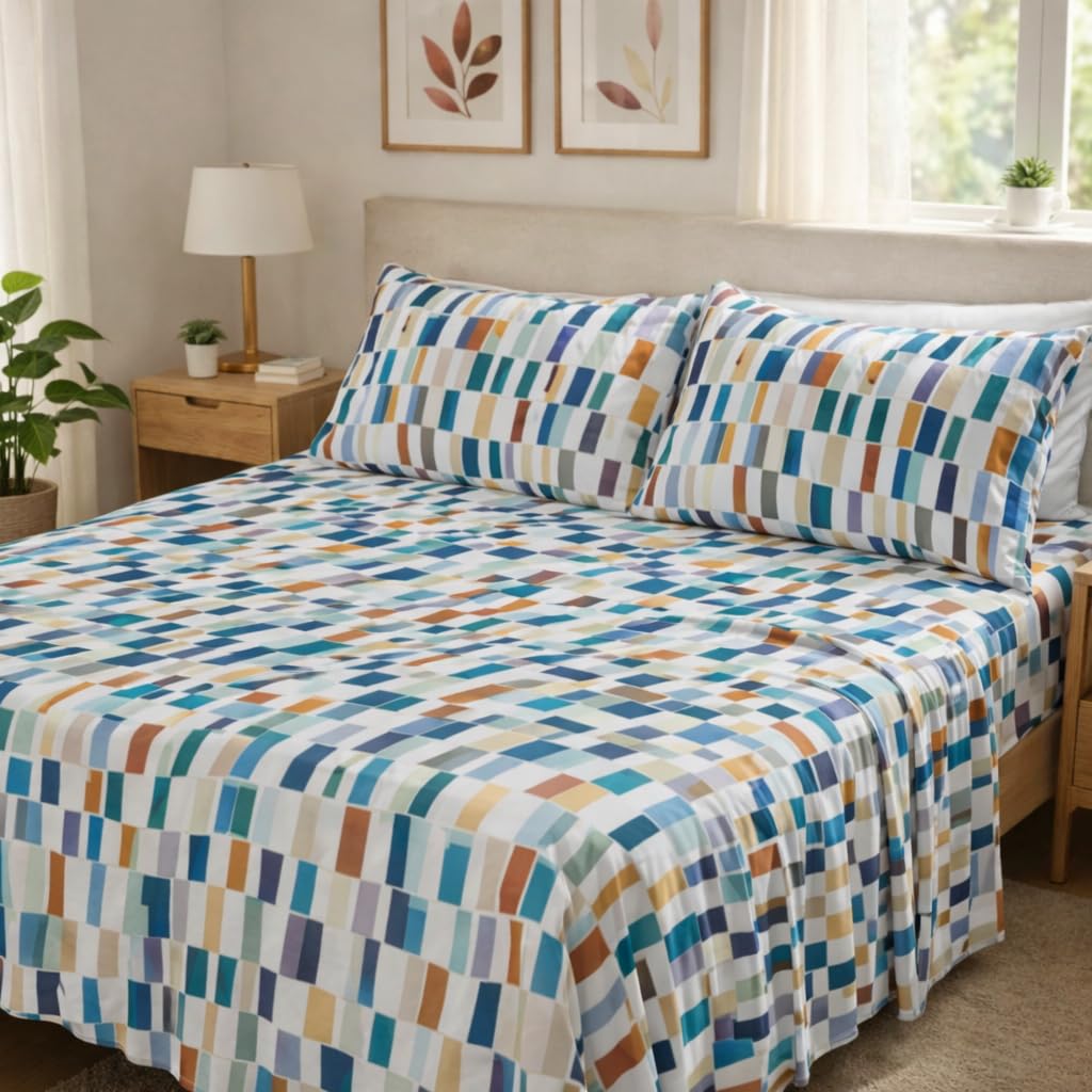 YIYEA Full Size Sheets, Premium Double Brushed Microfiber Bed Sheet Set for All Season, Soft Breathable, 16" Deep Pocket, Shrinkage and Fade Resistant, 4PC, Full