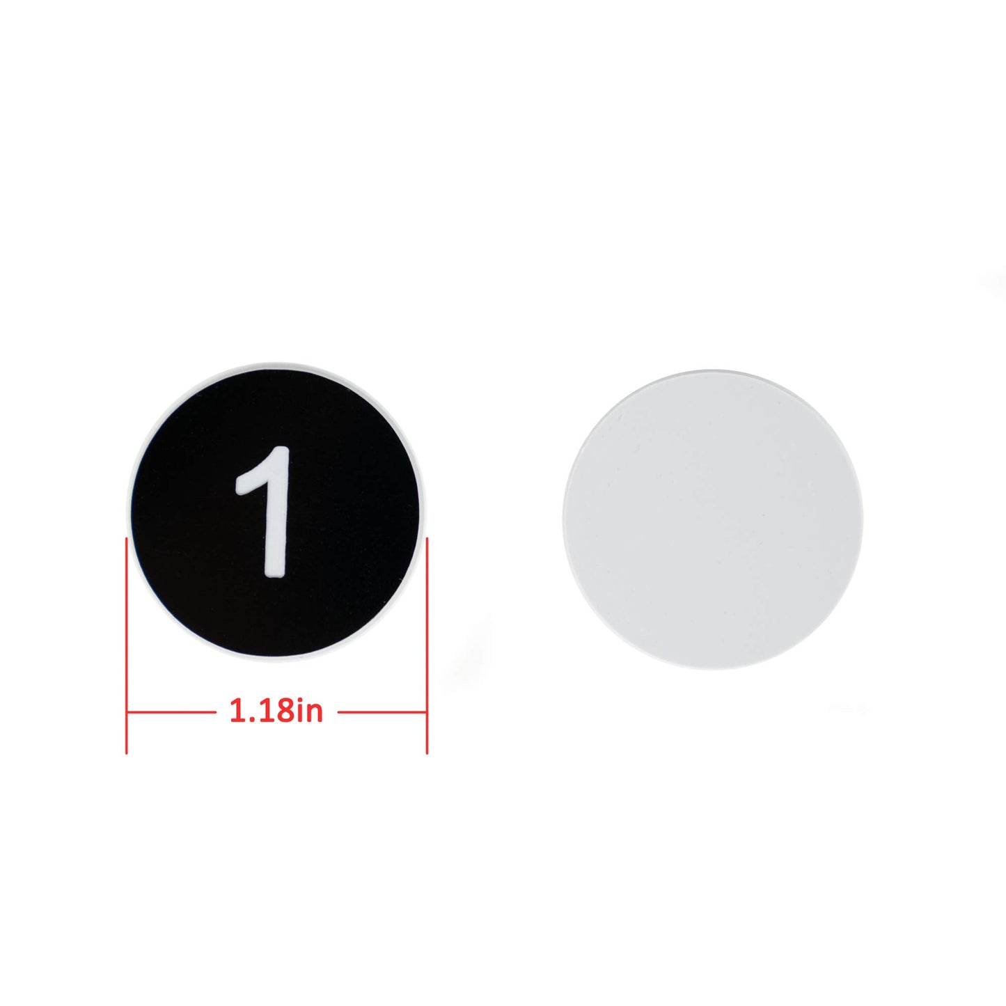 StayMax Plastic Number Tags Engraved Numbered Tags Without Hole (1-100, Black)