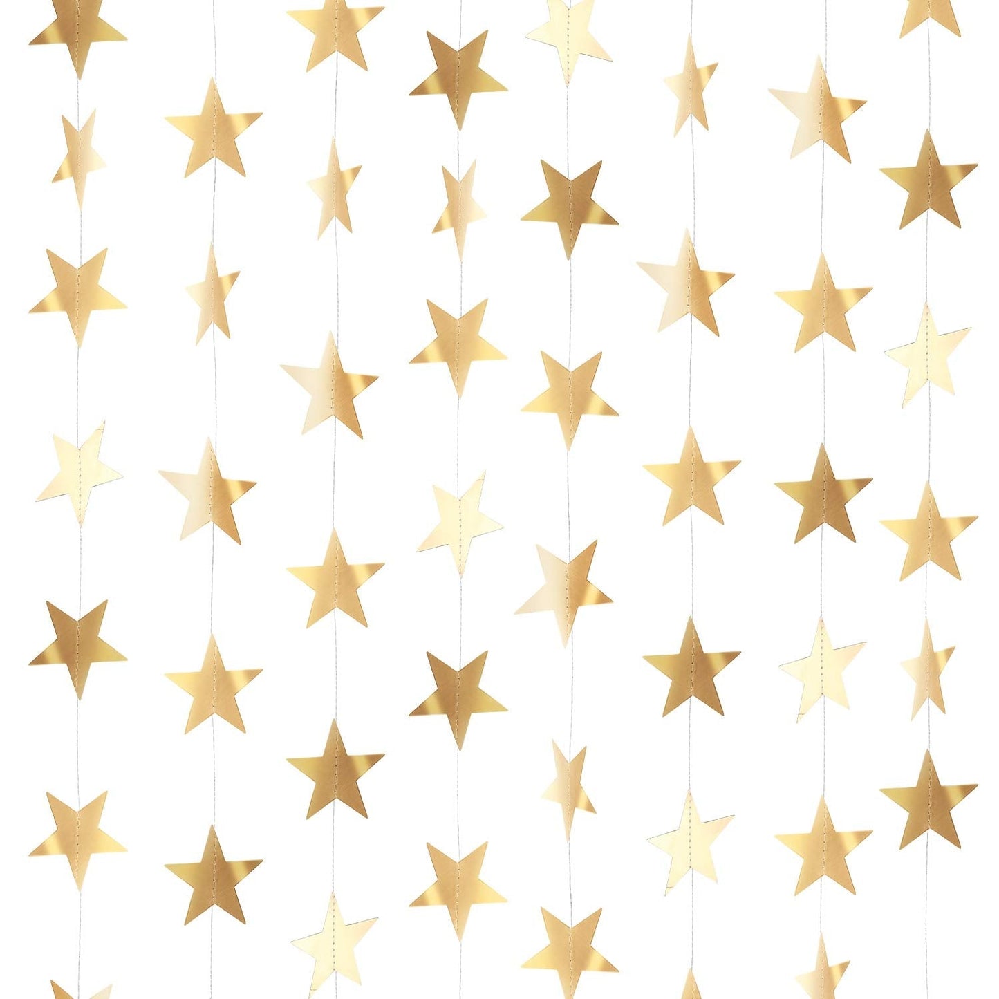Patelai Glitter Star Garland Banner 2026 Graduation Decor 130 Feet Star Hanging Banner Twinkle Backdrop for Party Birthday Classroom Wedding Supplies(Champagne Gold)
