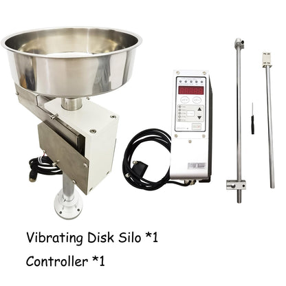 INTBUYING 110V Automatic Disc Vibrating Feeder Vibrating Disk Silo Feeding Device for Arrange Different Workpieces