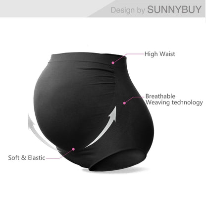 SUNNYBUY Women's Maternity High Waist Underwear Pregnancy Seamless Soft Hipster Panties Over Bump (2Black 2DGrey-4pk XL)