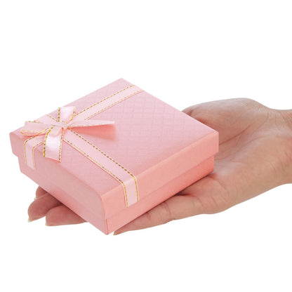 Bright Creations Cardboard Jewelry Gift Box Set - Bulk Gift Boxes with Lids & Ribbon Bows - Packaging for Rings & Necklaces - Earring Case & Bracelet Cases - Pack of 12, 3.5 x 3.5 x 1 in, 4 Colors