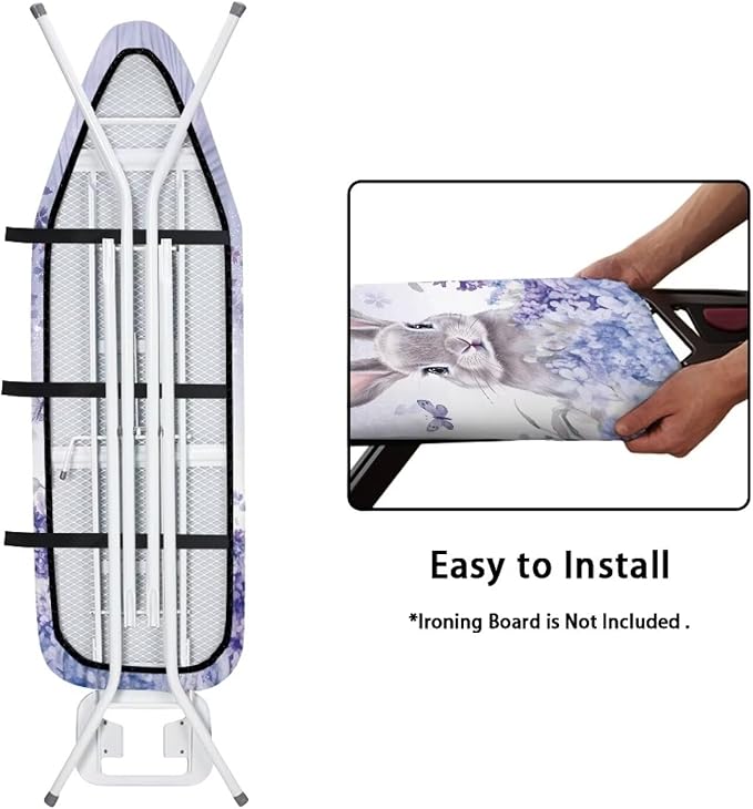 Sprowallow Rabbit Lavender Ironing Board Cover Standard Size Silicone Coated