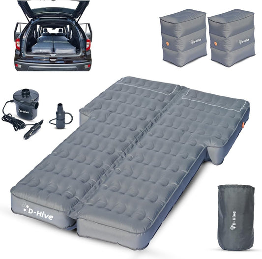 D-Hive Unbeatable Durability SUV Air Mattress for Car Camping, Durable Extra Thick 300D Oxford Fabric, Quick Easy Set-Up w/Electric Pump, Bed Mattress, Mattress for SUV, Car Air Mattress