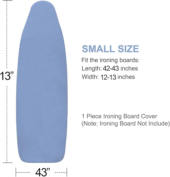Ironing Board Cover and Pad, Small Size 13x43, Thick Padding, Elastic Edge