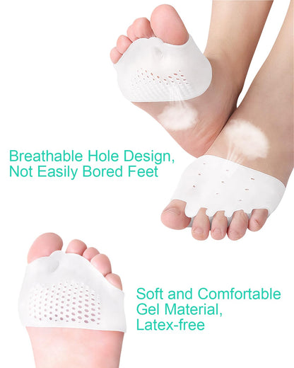 PGRODE 3 Pairs Metatarsal Pads Toe Spacers Separators for Bunion Correction, Soft and Breathable Foot Cushion Hammertoe Corrector for Women Men Feet Relief