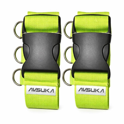 2-Pack Adjustable Luggage Straps with Buckles – Heavy Duty 1 Inch Suitcase Straps for Travel, 9.8ft Durable Packing Straps for Checked Bags