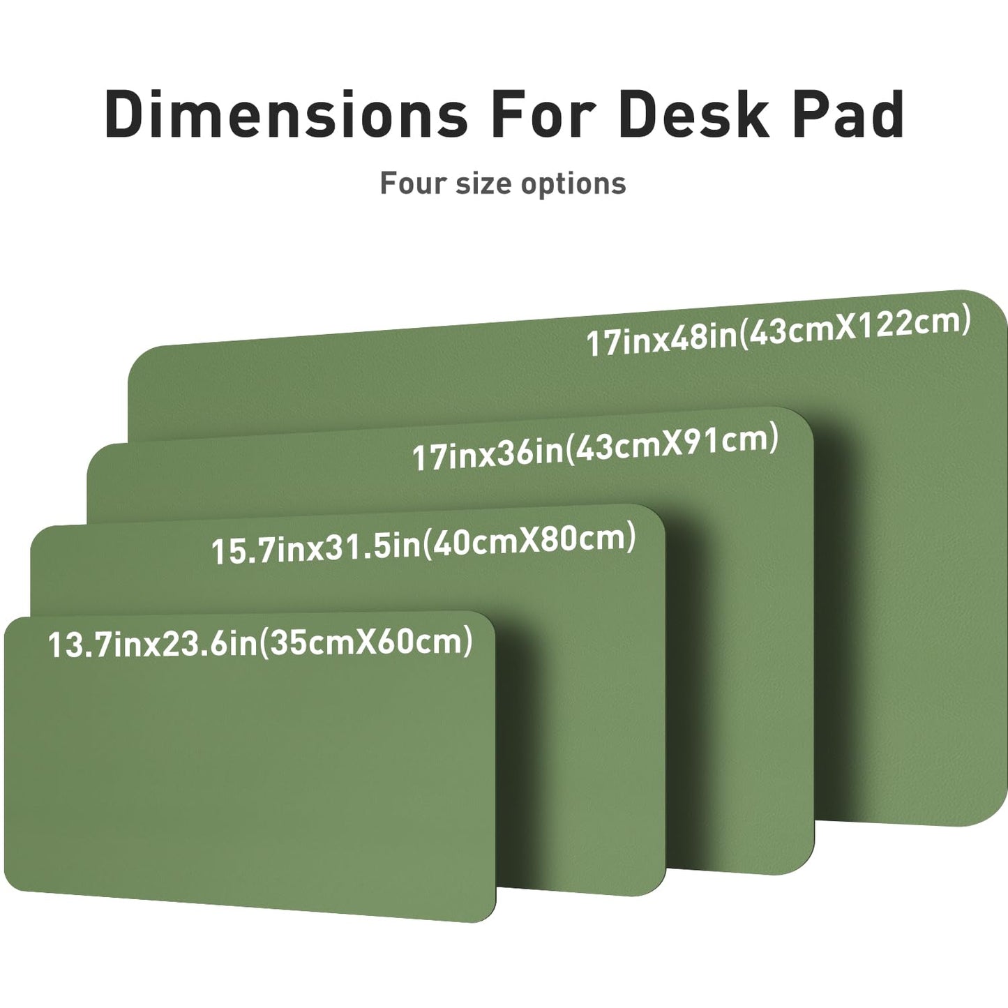 Aothia Leather Desk Pad, Large Non-Slip Laptop Mat, Waterproof PU Leather Table Mat for Office and Home (60cmX35cm, Olive Green)