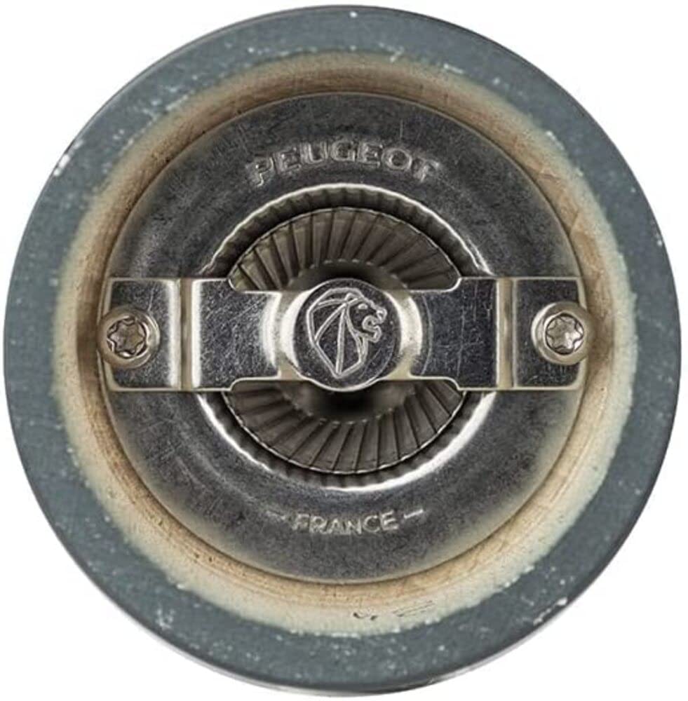Peugeot Bistro 4-Inch Salt Mill - Adjustable Grinding, Durable Stainless Steel Mechanism, Beechwood Craftsmanship, Pre-Filled with Rock Salt, Ideal for Everyday Cooking (Slate)