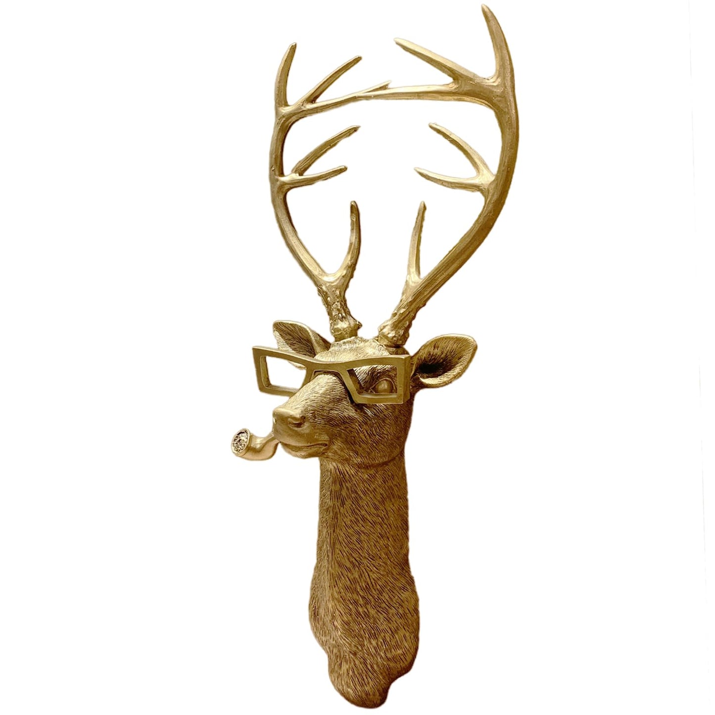 Animal Heads Wall Decor, Faux Deer Head Mount, Animal Sculptures Wall Decor, Resin Animal Head Wall Hanging Decoration for Living Room Bedroom Kitchen Gift,Deer