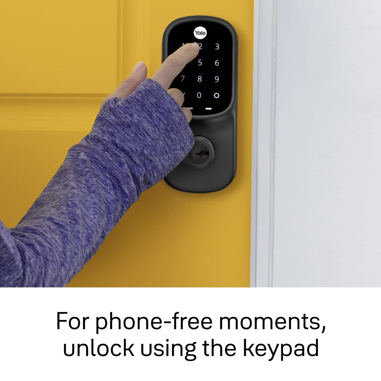 Yale Assure Lever - Keypad Lever Lock (for Doors with no deadbolt) - Keyless Entry with pin Code Unlocking and one-Touch or Auto-Locking - Black Suede