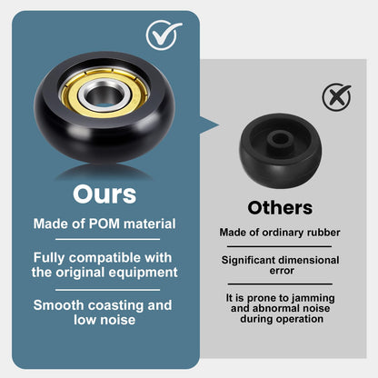 Replacement Roller Wheels 32mm, Compatible with Aero Pilates Reformer Machines, Smooth and Quiet Glide, Wear-Resistant & Durable, High-Density POM Material, 8mm Axle Diameter, Anti-friction, Safe & Precise Workout, 4 Pieces Per Pack