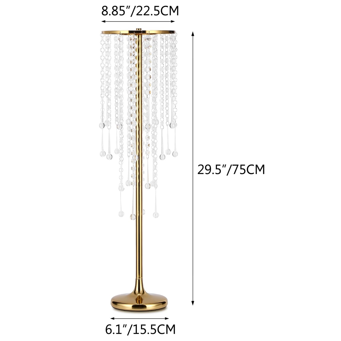 Rozrety Metal Gold Vase, 4pcs Modern Centerpiece for Table, Wedding Event Decor, 29.5in Tall, Durable Rust Resistant, Luxurious Home Decorations