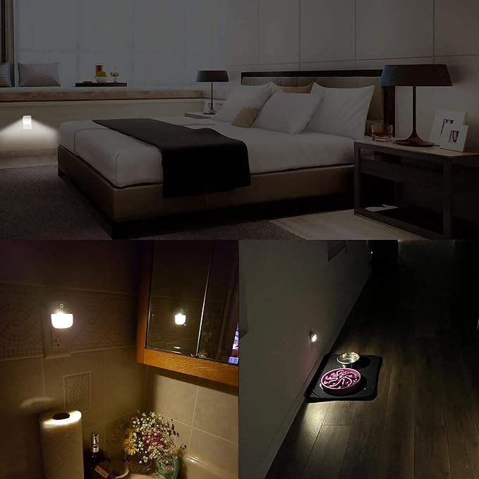 Night Light, LED Night Lights Plug into Wall, Dusk to Dawn Sensing Nightlights, No Glaring Plug in Night Light for Kids Navigating in Bathroom, Kitchen, Hallway, 6 Pack, Warm Light
