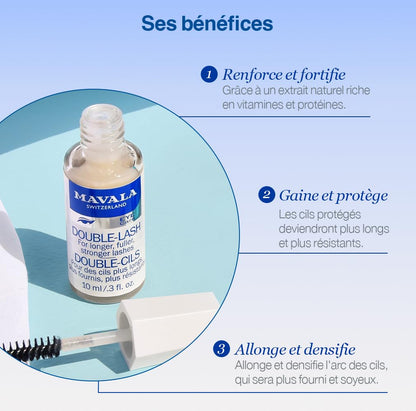 Mavala Double Lash - Strengthens Lashes Eyebrows For A Longer, Denser Stronger Effect 10ml