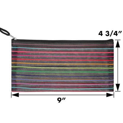 selizo 6 Pcs Pencil Pouch Plastic Pencil Cases Zipper Mesh Pouch Bag for Office Pen Cosmetic Makeup