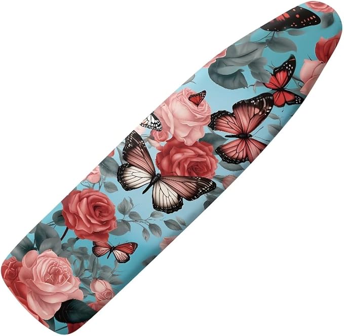 Floral Butterfly Ironing Board Pad, Extra Thick Heavy Duty Padded