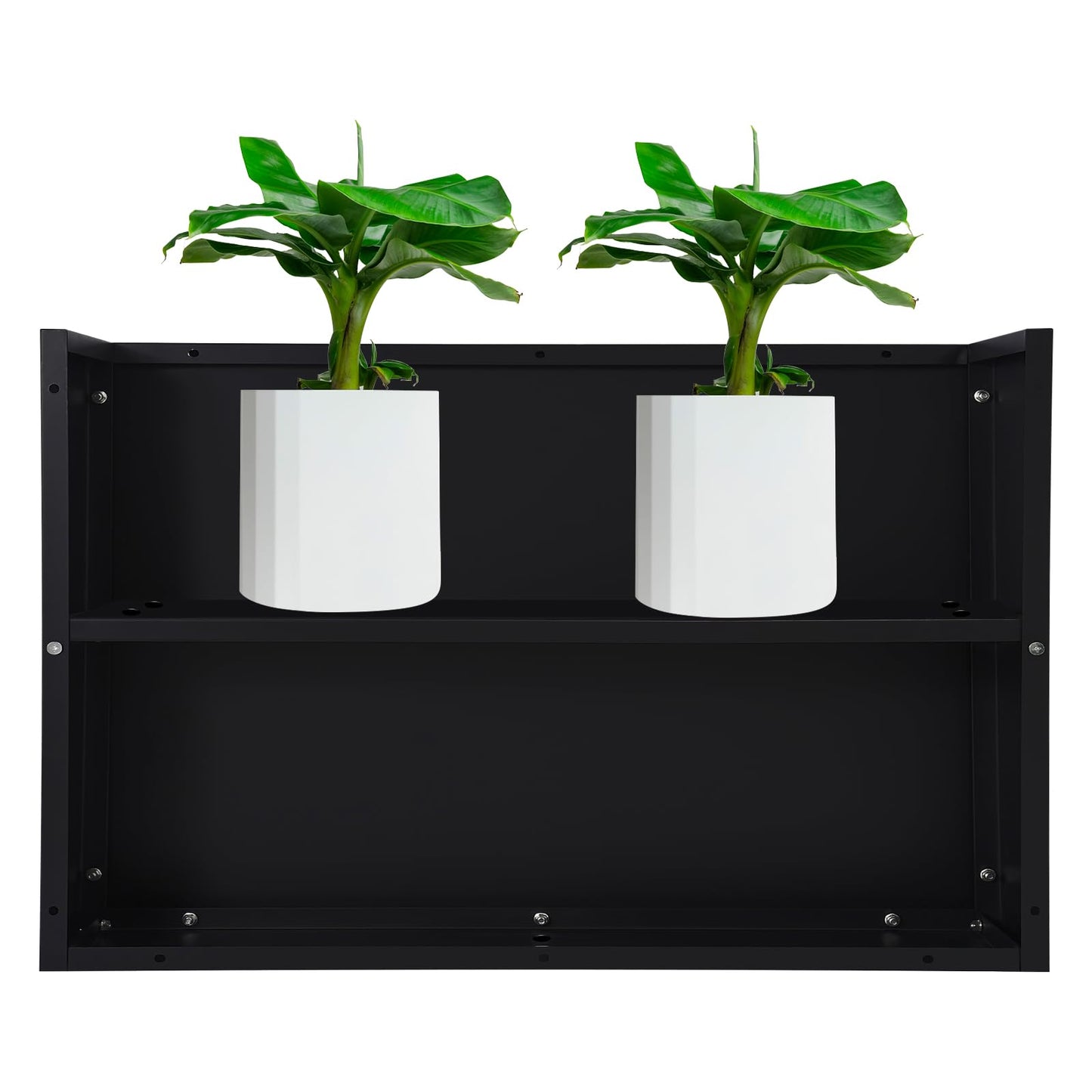 Lemoeyes Heavy Duty Steel Planter Box 38”x12”x24”, Tall Metal Cube Planter for Indoor Outdoor Plants, Garden Box with Drainage Holes & Reinforced Edges for Trees Flowers (Black, 38x12x24in)