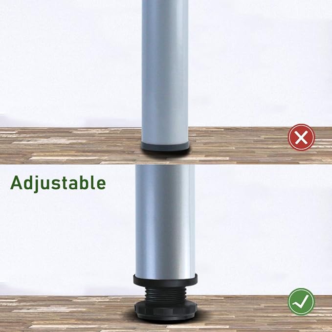 QLLY 28 inch Adjustable Metal Desk Legs, Heavy Duty Furniture Table Legs
