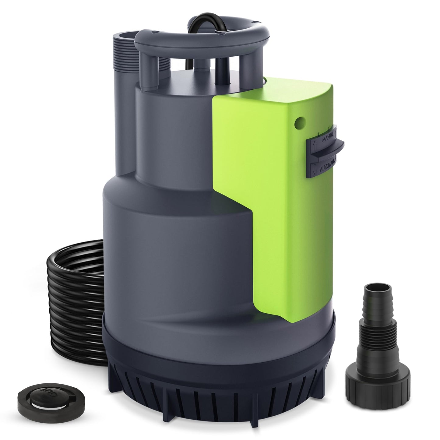 VEATON 550W Submersible Water Pump, 11500L/H Automatic/Mode Control with Integrated Float Switch, Drain Transfer Water from Pond Hot Tub Swimming Pool Rain Barrel Basement, Adapter with Check Valve