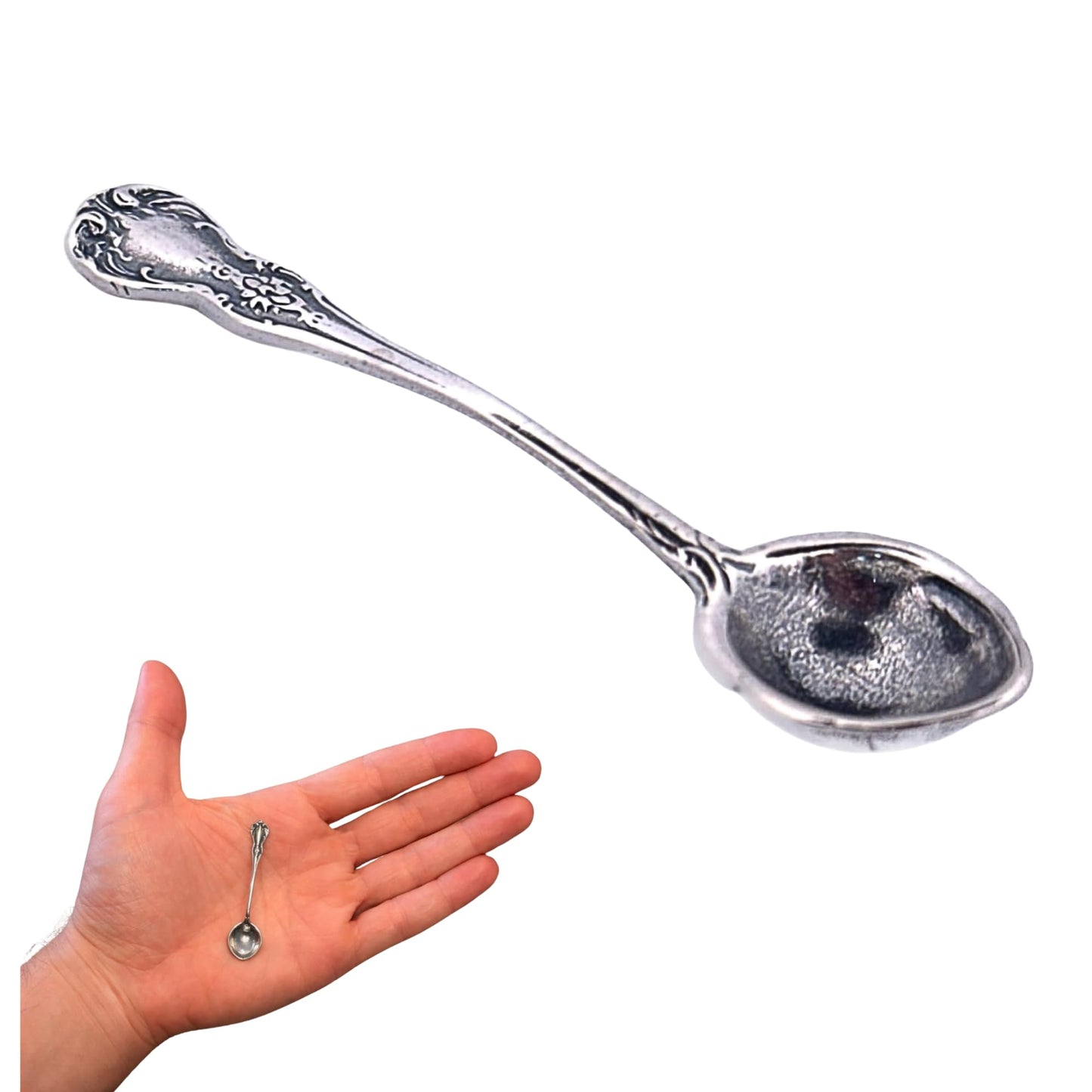 925 Sterling Silver Small Salt Spoon - Premium Quality 2.2" Irish Spoon - Beautiful Flower Designed Handle - Gift for Culinary Enthusiasts