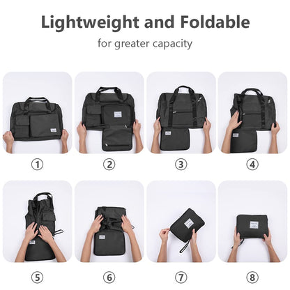 Lightweight Travel Gym Duffel - Foldable Overnight Holdall Bag for Women with Wet/Dry Separation - Cabin Bag for Sports & Travel - Black