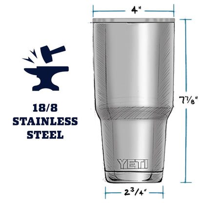 YETI Rambler 30 oz Tumbler, Stainless Steel, Vacuum Insulated with MagSlider Lid, Tan Camo