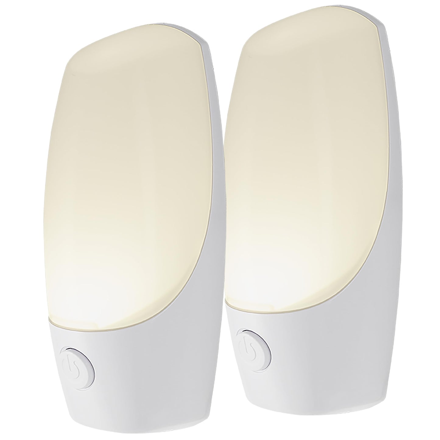 Energizer Manual On/Off LED Night Light Plug-in, Push Button, Compact, Contemporary, for Bedroom, Livingroom, Hallway, Bathroom, Nursery, Basement, White, 84135, 2 Pack