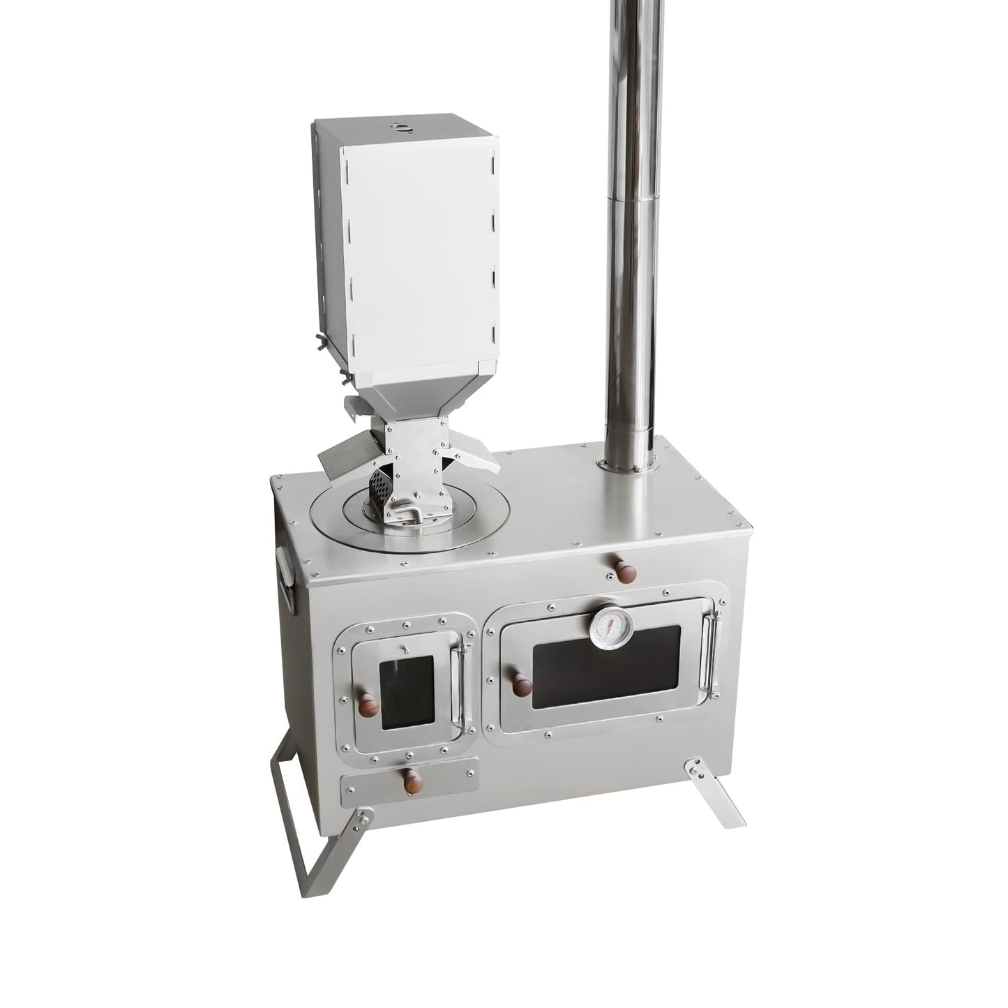 Large Outdoor Camping Stove with oven Portable Tent Stove With Pellet Stove Burner Chimney Pipe