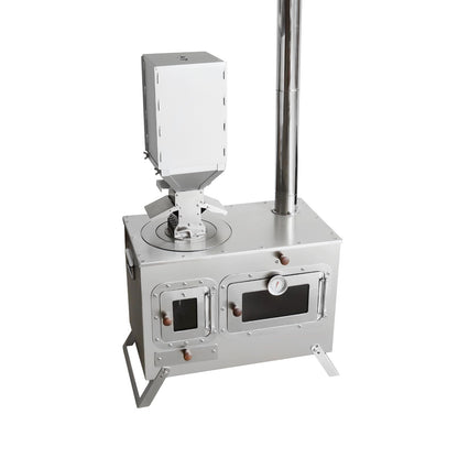 Large Outdoor Camping Stove with oven Portable Tent Stove With Pellet Stove Burner Chimney Pipe
