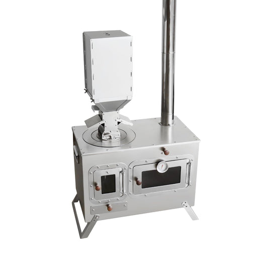 Large Outdoor Camping Stove with oven Portable Tent Stove With Pellet Stove Burner Chimney Pipe