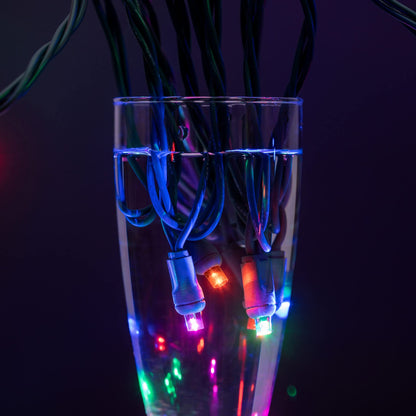 YULETIME 140 Multicolor Christmas Lights, 2-Set 24 ft 70 One-Piece 5mm LED