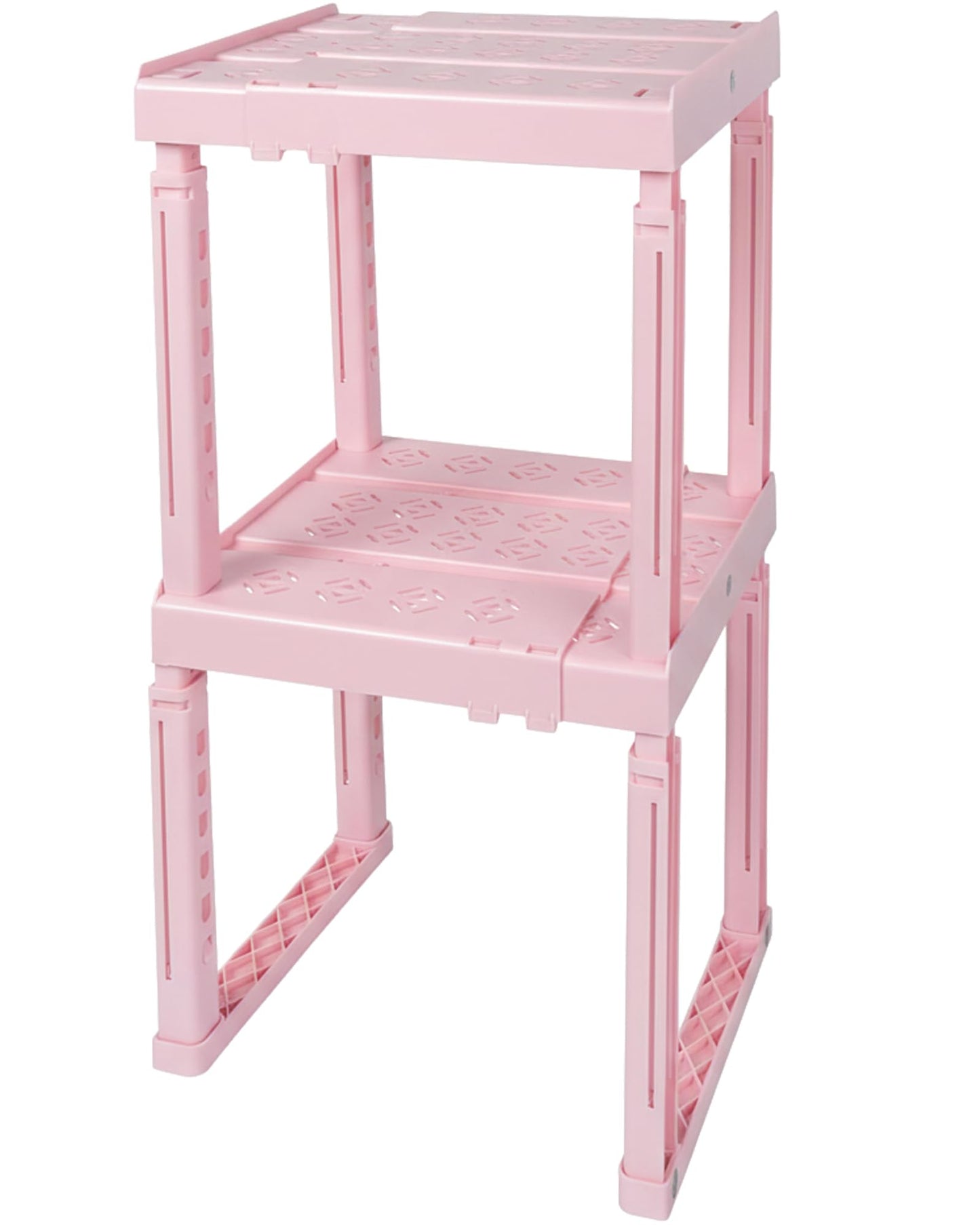 Piffny Locker Organizer Shelf, Adjustable Width and Height, Ideal for School, Office, and Gym Lockers, Pink 2 Pack