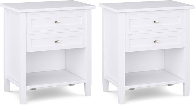 SIMPLIHOME Warm Shaker Solid Wood 24 inch Wide Transitional-Style Bedside
