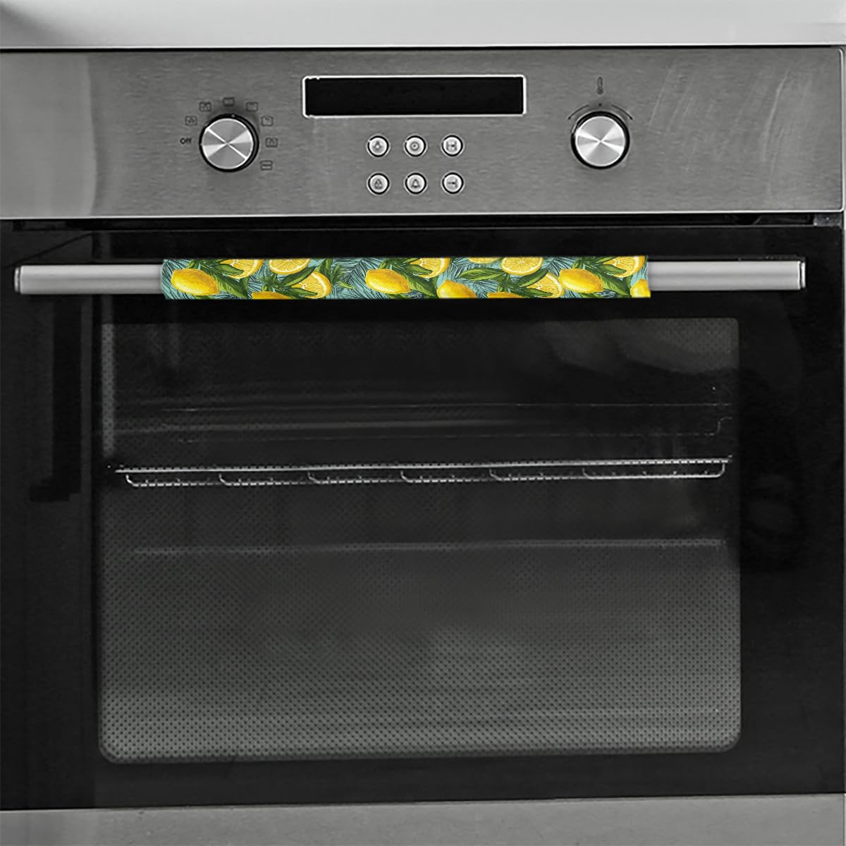 Pardick Refrigerator Door Handle Covers Set of 2, Lemon Flowers Fridge Handle Covers Appliance Handle Covers Protector for Microwave Oven Stove Dishwasher, Keep Your Kitchen Appliance Clean