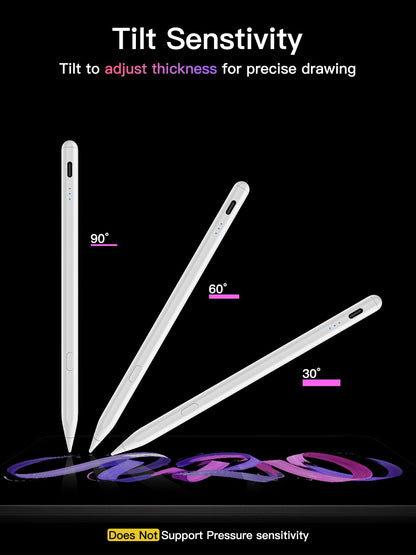 Stylus Pen for iPad (2018-2025), USB-C Fast Charging Pencil, Pixel-Perfect Tilt Sensitivity for Apple iPad 11/10/9/8/7/6/A16, ipad Mini 7/6/5, Air M3/M2 11"/13"/5/4/3, i-Pad Pro M4 13"/12.9″/11″