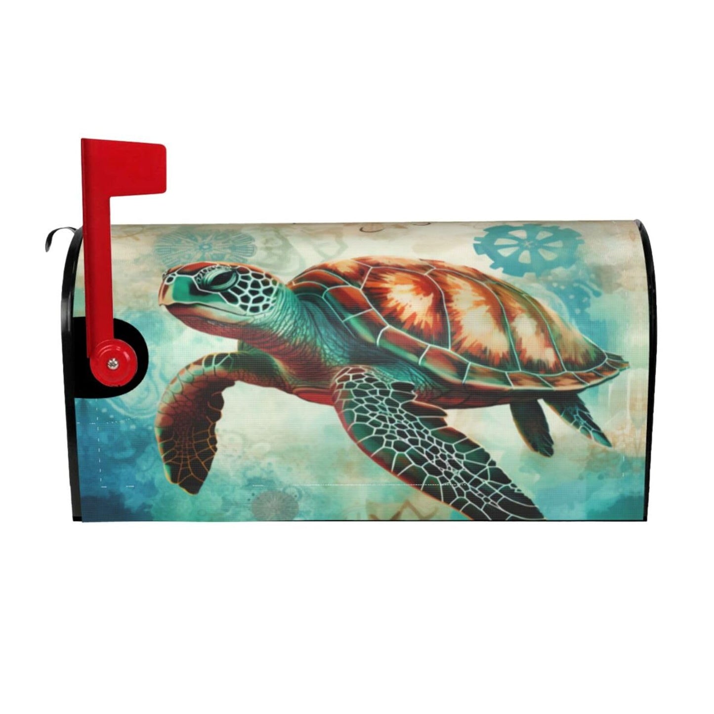 Sea Turtle Beach Ocean Animals Magnetic Mailbox Covers, Mail Wraps Garden Yard Home Decor for Outdoor Standard Size 21x18 in