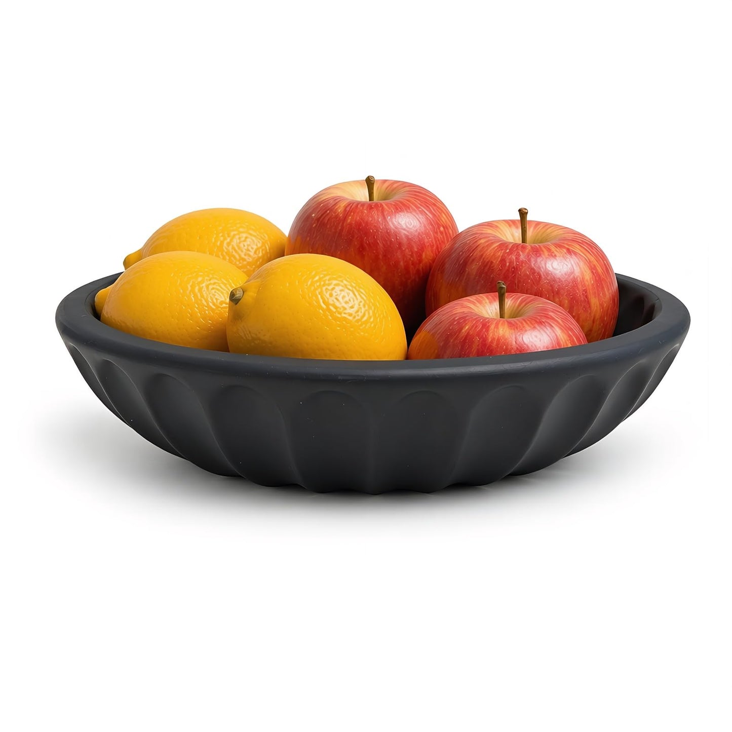Songtec Concrete Decorative Bowl, 10" Large Decorative Bowls for Home Decor Entry Cabinet (Black)